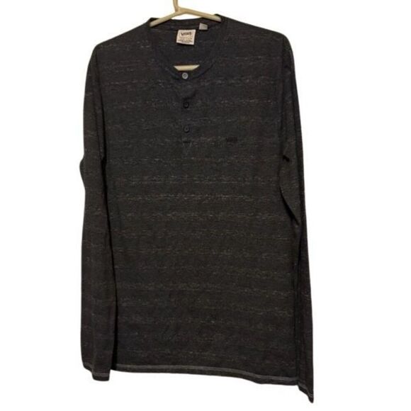 Vans Heritage Size Medium Gray Long Sleeved Henley - Picture 1 of 6